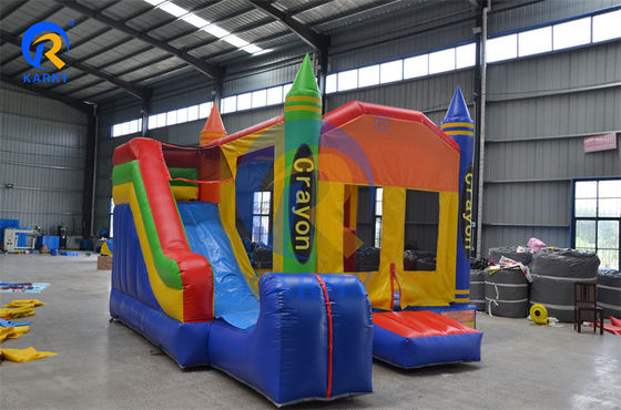 Parc de jeux en plein air amusant Château gonflable coloré et maison de rebond Combo avec glissière