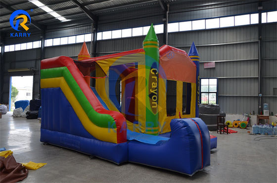 Parc de jeux en plein air amusant Château gonflable coloré et maison de rebond Combo avec glissière