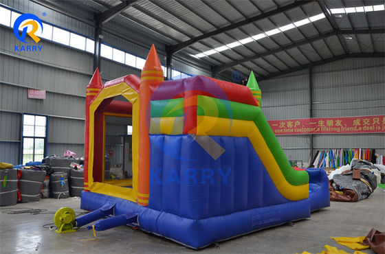 Parc de jeux en plein air amusant Château gonflable coloré et maison de rebond Combo avec glissière