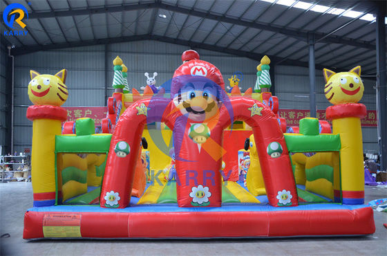 Couleur personnalisée Commercial Grade Outdoor Inflatable Mario Thème Bouncer Slide Combo