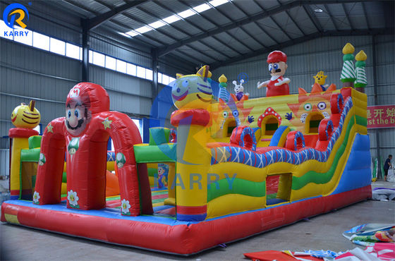 Couleur personnalisée Commercial Grade Outdoor Inflatable Mario Thème Bouncer Slide Combo