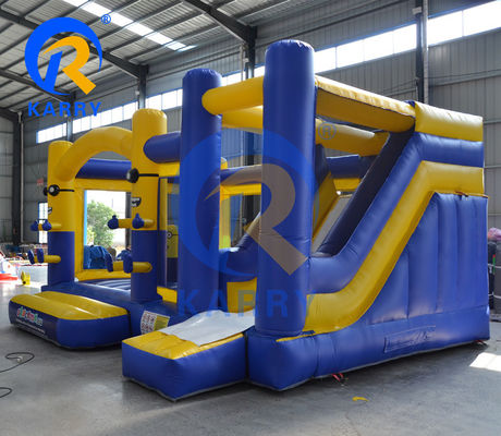 Château gonflable unisexe avec glissière sèche et maison de rebond Capacité maximale 100-500 kg