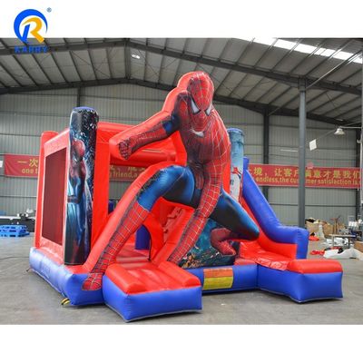 Unisexe PVC gonflable Spiderman Commercial Bounce House avec souffleur de diapositive inclus