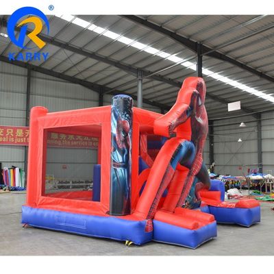 Unisexe PVC gonflable Spiderman Commercial Bounce House avec souffleur de diapositive inclus