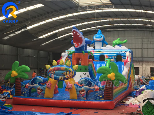 Personnaliser le monde de la mer ville amusante terrain de jeux gonflable pour les enfants grand château gonflable