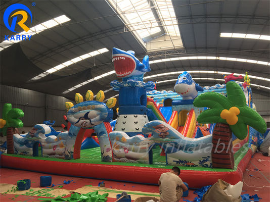 Personnaliser le monde de la mer ville amusante terrain de jeux gonflable pour les enfants grand château gonflable