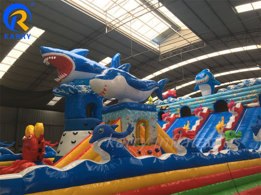Personnaliser le monde de la mer ville amusante terrain de jeux gonflable pour les enfants grand château gonflable