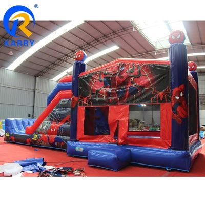 Château à saut gonflable de couleur personnalisée Spiderman Château à saut avec combo de diapositive