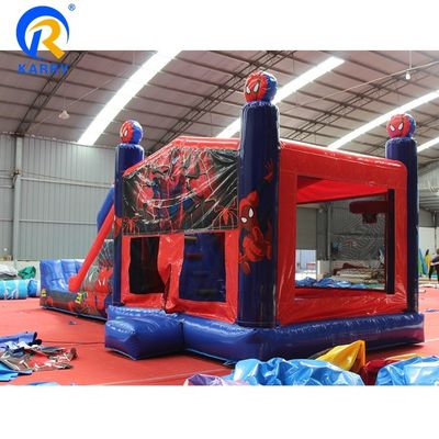 Château à saut gonflable de couleur personnalisée Spiderman Château à saut avec combo de diapositive