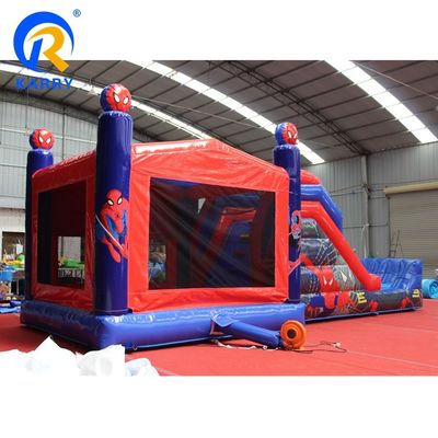 Château à saut gonflable de couleur personnalisée Spiderman Château à saut avec combo de diapositive