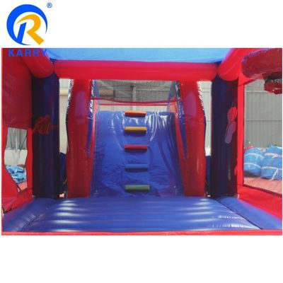 Château à saut gonflable de couleur personnalisée Spiderman Château à saut avec combo de diapositive