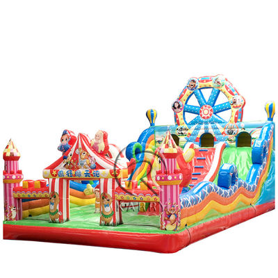Glisse de château gonflable à combo avec saut à la grande roue maison de saut et parcours d'obstacles