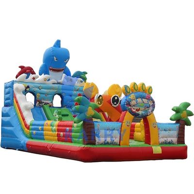 Certificat EN14960 Château gonflable gonflable en PVC et toboggan pour la ville de divertissement des animaux marins
