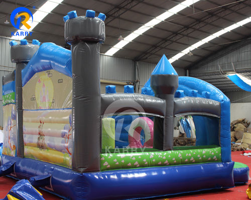 Arc-en-ciel PVC gonflable Trampoline Unicorn Commercial Bouncer avec glissement et souffleur