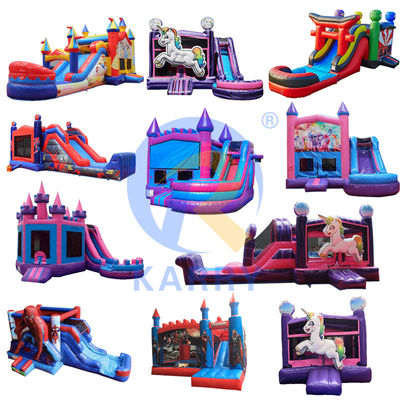 PVC 0,55 mm gonflable château gelé maison de rebond Slide Combo pour la location de fête commerciale