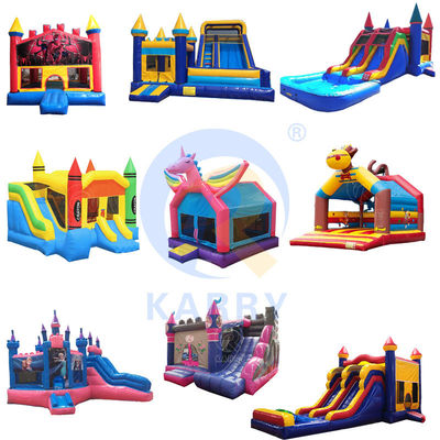 PVC 0,55 mm gonflable château gelé maison de rebond Slide Combo pour la location de fête commerciale