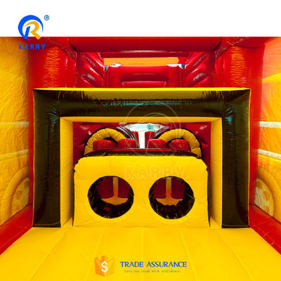 OEM Acceptable gonflable gros camion rouge château combo de glissement pour les enfants avec souffleur et glissement