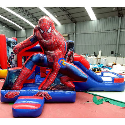 Capacité maximale 100-500 kg Spiderman maison gonflable avec piscine et château