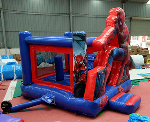 Capacité maximale 100-500 kg Spiderman maison gonflable avec piscine et château
