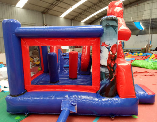 Capacité maximale 100-500 kg Spiderman maison gonflable avec piscine et château