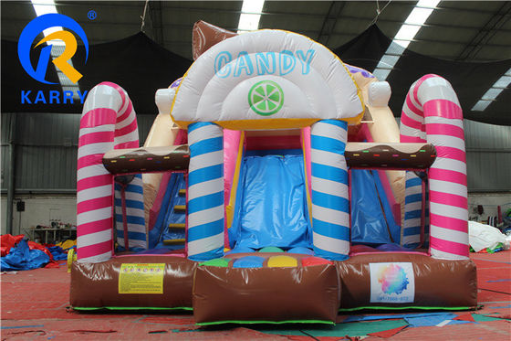 Château gonflable à thème bonbon maison de rebond Slide Combo avec souffleur et PVC