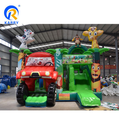 Impression numérique Jungle Adventure maison gonflable avec combo de glissière et de château