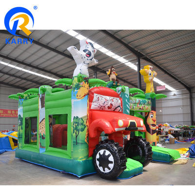 Impression numérique Jungle Adventure maison gonflable avec combo de glissière et de château