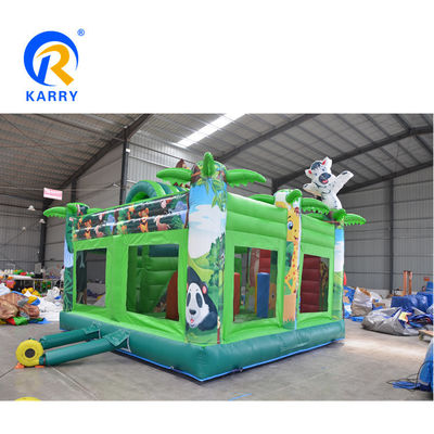 Impression numérique Jungle Adventure maison gonflable avec combo de glissière et de château