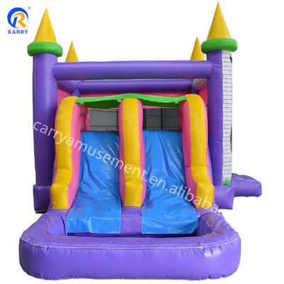 Double toboggan et saut en piscine PVC maison gonflable pour le jeu en plein air