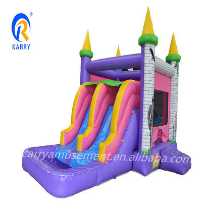 Double toboggan et saut en piscine PVC maison gonflable pour le jeu en plein air