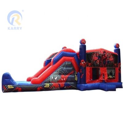 Certifié CE Portable Spiderman personnalisé Combo Château gonflable Glissière pour maison de rebond