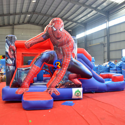 Certifié CE Portable Spiderman personnalisé Combo Château gonflable Glissière pour maison de rebond