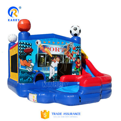 Bouncer orange gonflable Pvc Castle Bounce House pour les fêtes Location de kits de réparation inclus