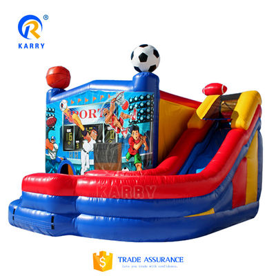 Bouncer orange gonflable Pvc Castle Bounce House pour les fêtes Location de kits de réparation inclus