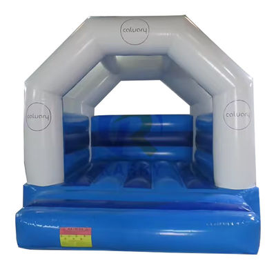 Château de saut commercial blanc et bleu maison gonflable pour un terrain de jeu unisexe