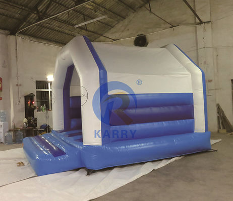Château de saut commercial blanc et bleu maison gonflable pour un terrain de jeu unisexe