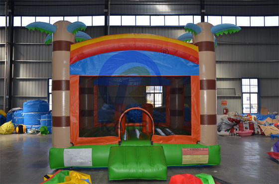 CE/EN71/EN14960 Château gonflable gonflable à palmiers tropicaux certifié pour le commerce