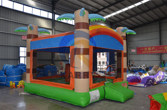 CE/EN71/EN14960 Château gonflable gonflable à palmiers tropicaux certifié pour le commerce