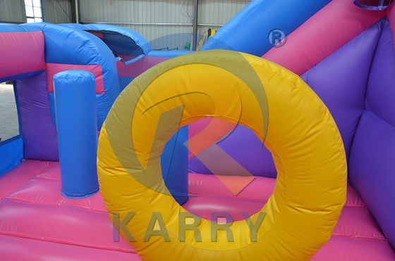 Rainbow Double Unicorn Trampoline aérienne Château gonflable Combo H14ft pour les événements de fête