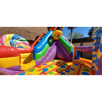 Kidzone Commercial Inflatable Candy House Thème Château Moonwalk Bouncer pour la maison
