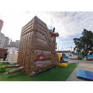 Slide de trampoline gonflable de couleur personnalisée avec château et toboggan en bois