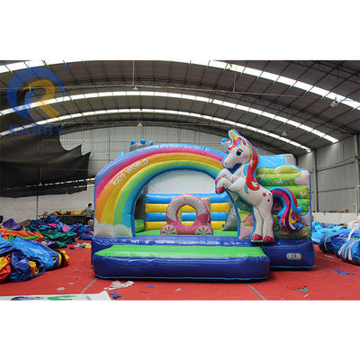 Taille personnalisée 3D Arc-en-ciel Unicorn château combinaison de toboggan parfait pour les fêtes