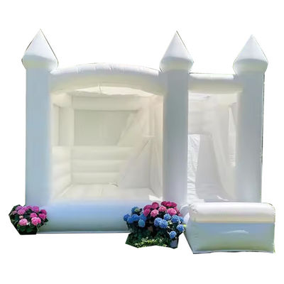 Fête pour enfants en plein air, incontournable, mariage gonflable blanc, maison de rebond avec glissement