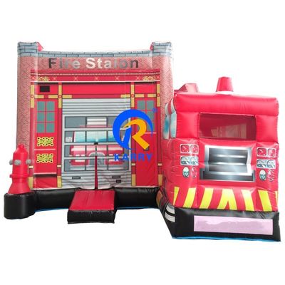 Unisexe enfants pompiers gonflables Thème de la caserne maison avec combo de saut de diapositive