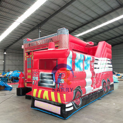 Camion de pompiers porte-ballon gonflable Combo de glissière pour les soirées Location d'âge 14 ans et plus