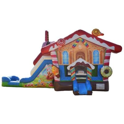 Certifié CE et portable Noël gonflable bouncer sautant maison Combo Slide