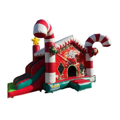 Certifié CE et portable Noël gonflable bouncer sautant maison Combo Slide