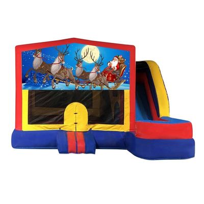 Certifié CE et portable Noël gonflable bouncer sautant maison Combo Slide
