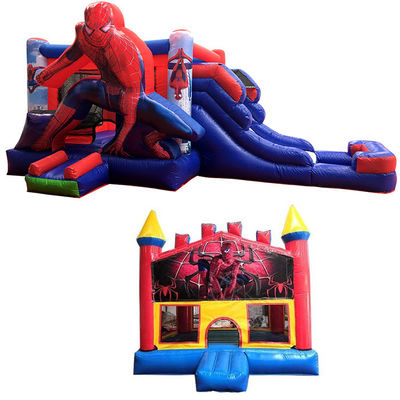14 ans et plus Groupe d'âge Commercial PVC Spiderman Bouncer gonflable Maison avec glisser