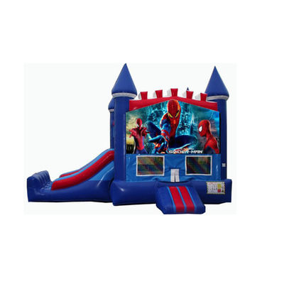 14 ans et plus Groupe d'âge Commercial PVC Spiderman Bouncer gonflable Maison avec glisser